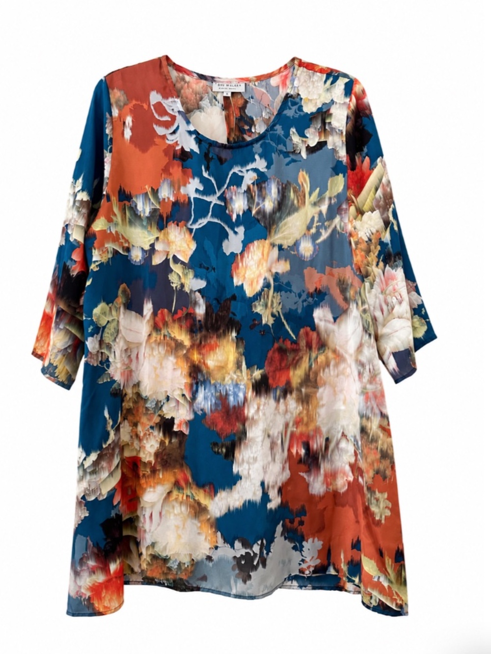 Bryn Walker Abstract Floral Print Tunic Top Women’s Size Small